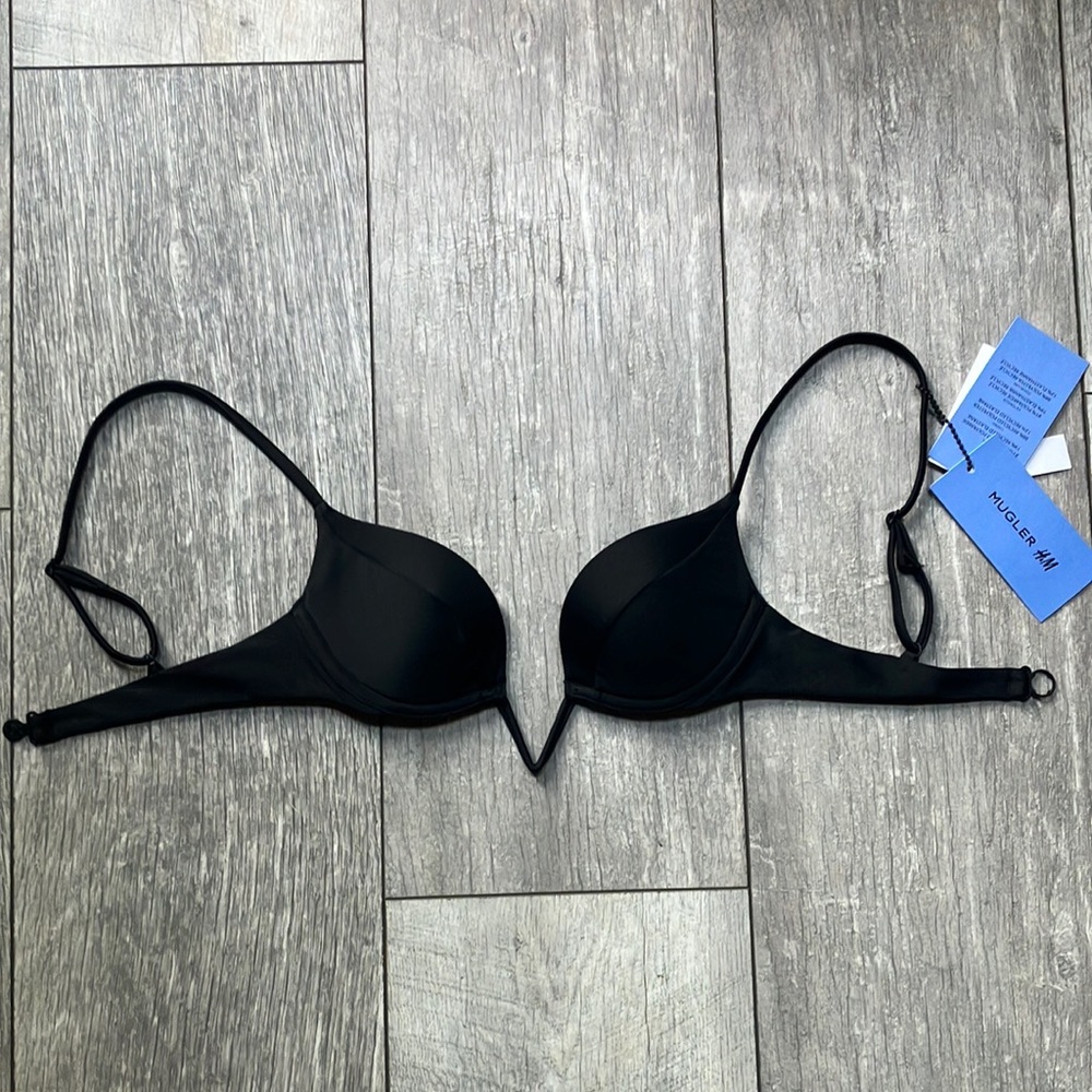 MUGLER X H&M Black Bikini Top size 2